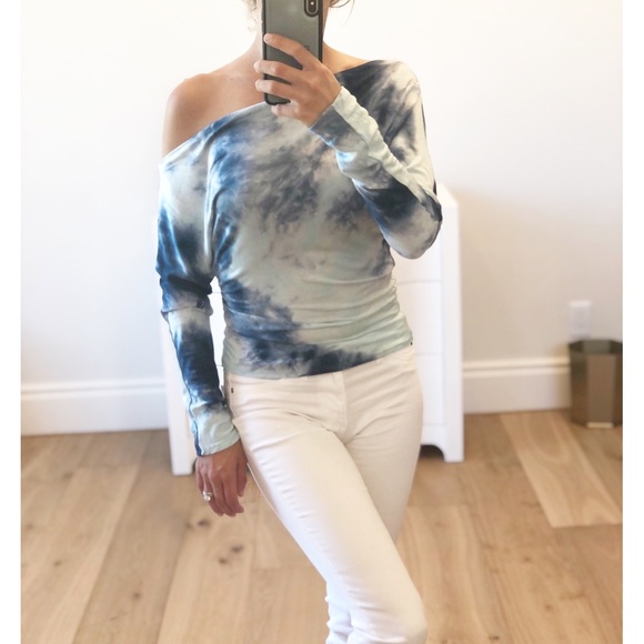 NEWPORT Blue Tie Dye Off Shoulder Top - Picture 6 of 11